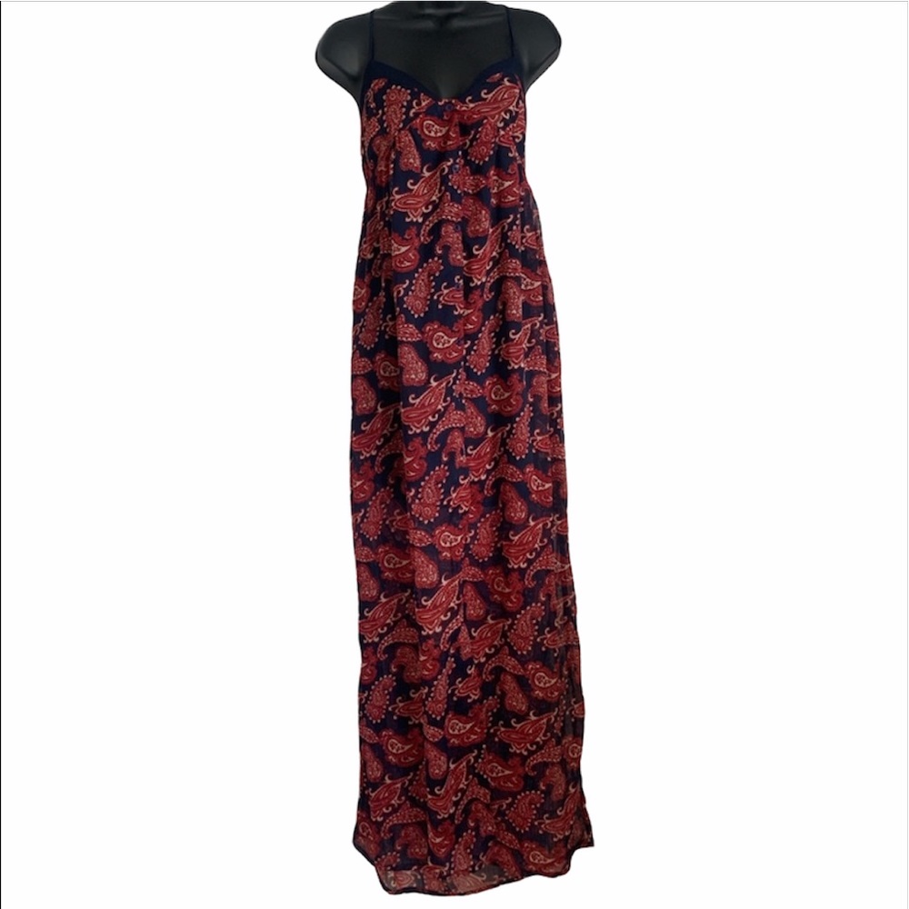 Strappy Paisley Maxi Dress